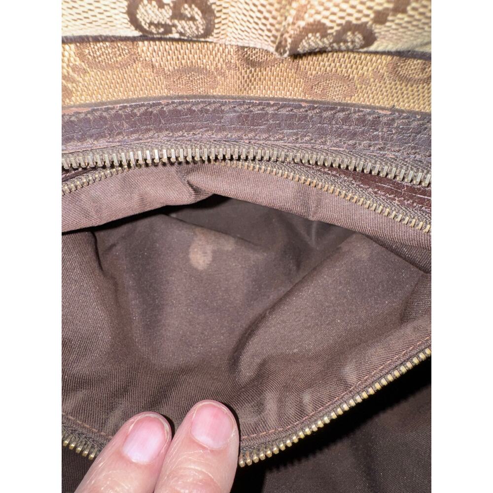 Authentic Vintage Gucci Horsebit GG Canvas Boston Satchel Bag - Picture 14 of 15